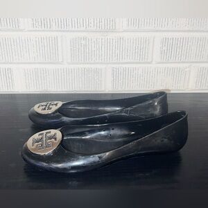 Tory Burch Miller Black Rubber Ballet Flats